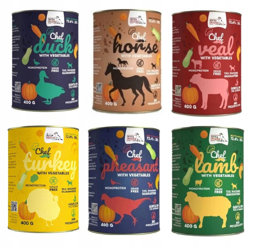 Syta Micha Chef Karma mokra mix 6 smaków z warzywami 6*400g