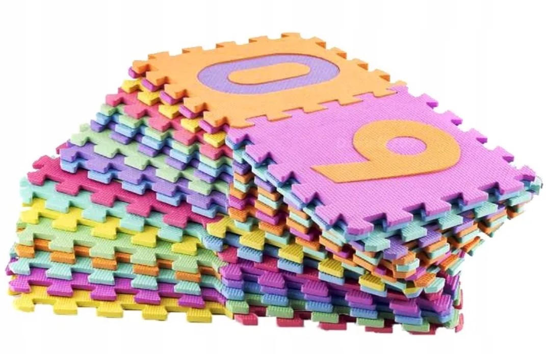 DUZA MATA DYWAN PUZZLE PIANKOWE LITERY CYFRY MATA PIANKOWA DLA DZIECI 36szt Materiał pianka