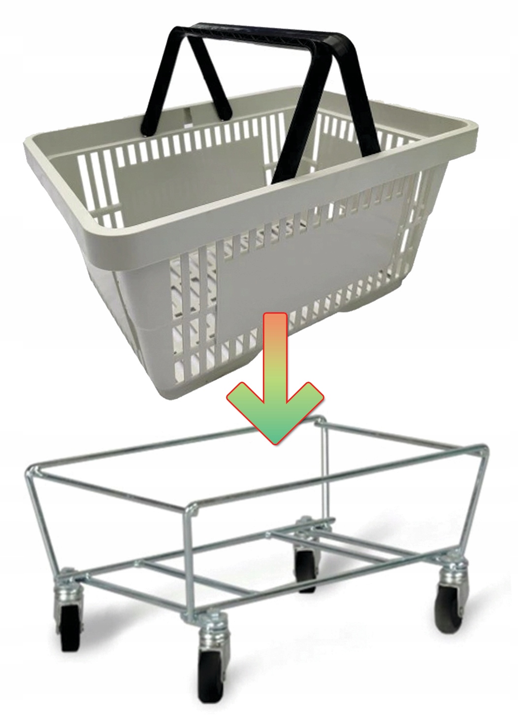 Wózek Na Kółkach Pod Koszyki Sklepowe Ocynkowany Kod producenta 73535