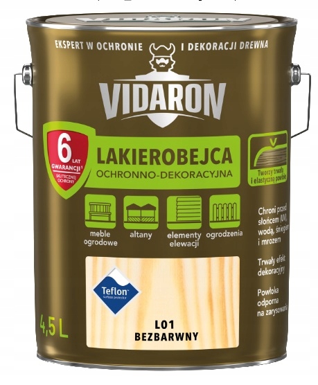 VIDARON Lakierobejca ochronna 4,5L Bezbarwny L01