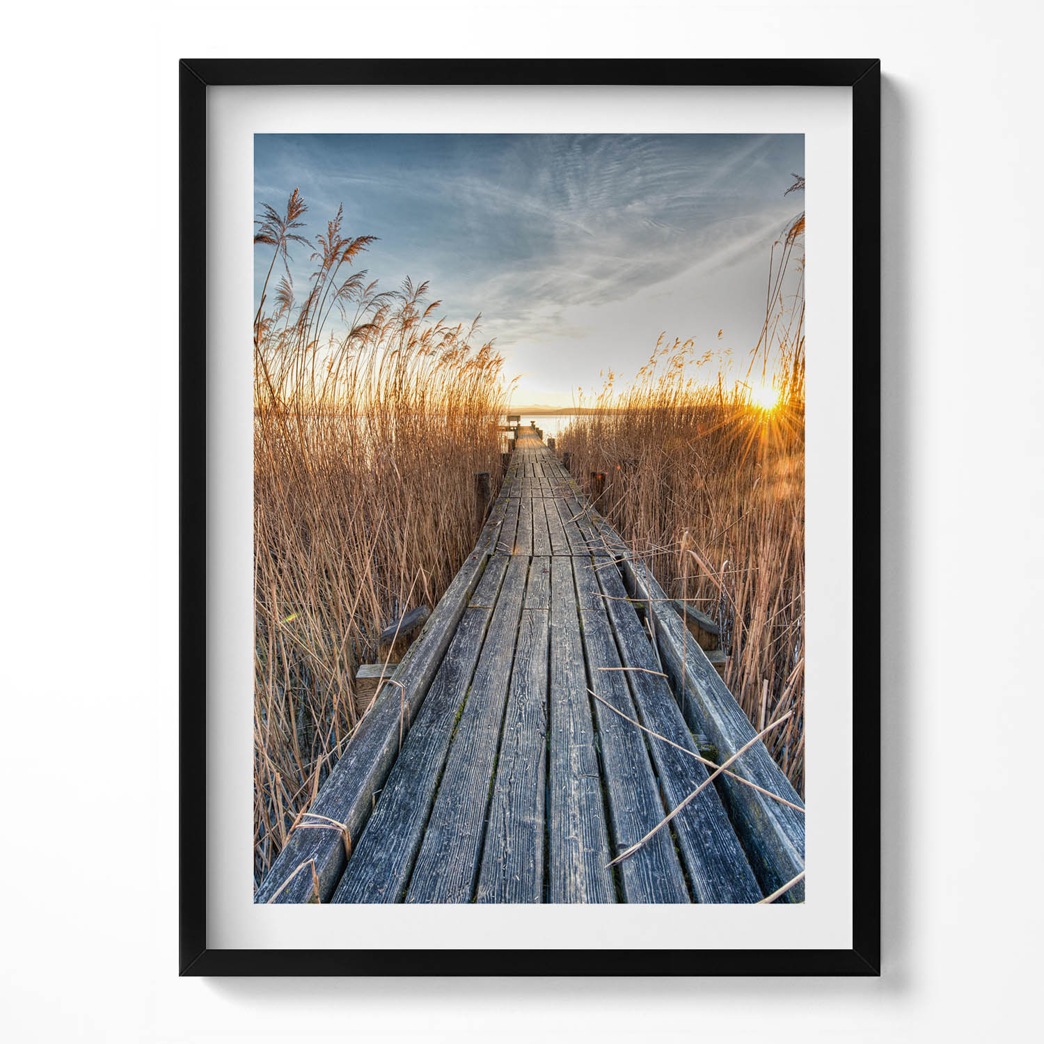 Dekorativní obraz s grafikou v krásném rámu Dřevěná cesta mezi nimi trvá 60 x 80 cm