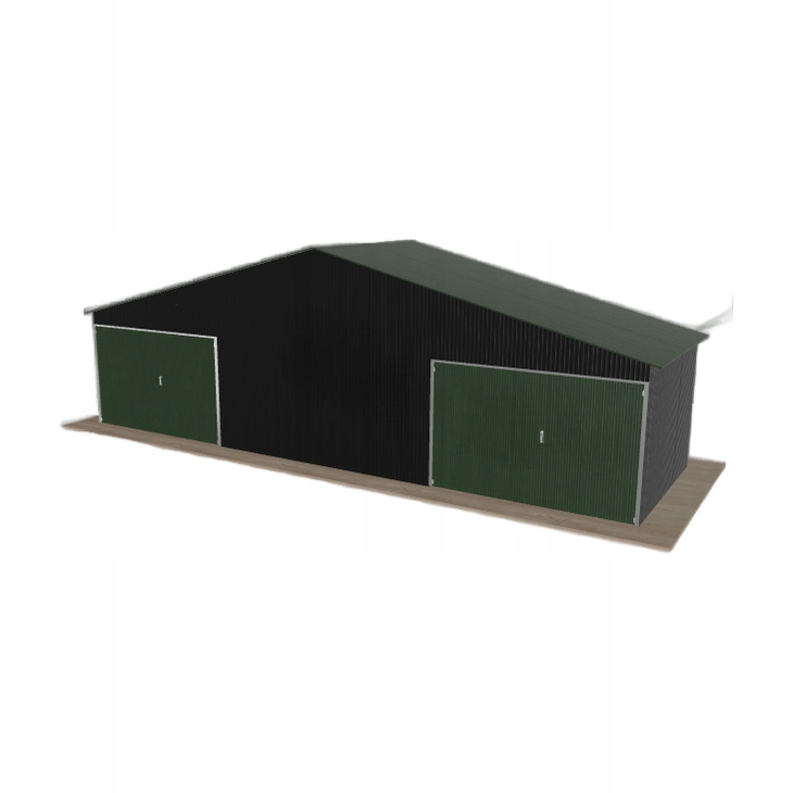 Plechová garáž 10x3 m dvoupolohová, dvoupolohová, černá