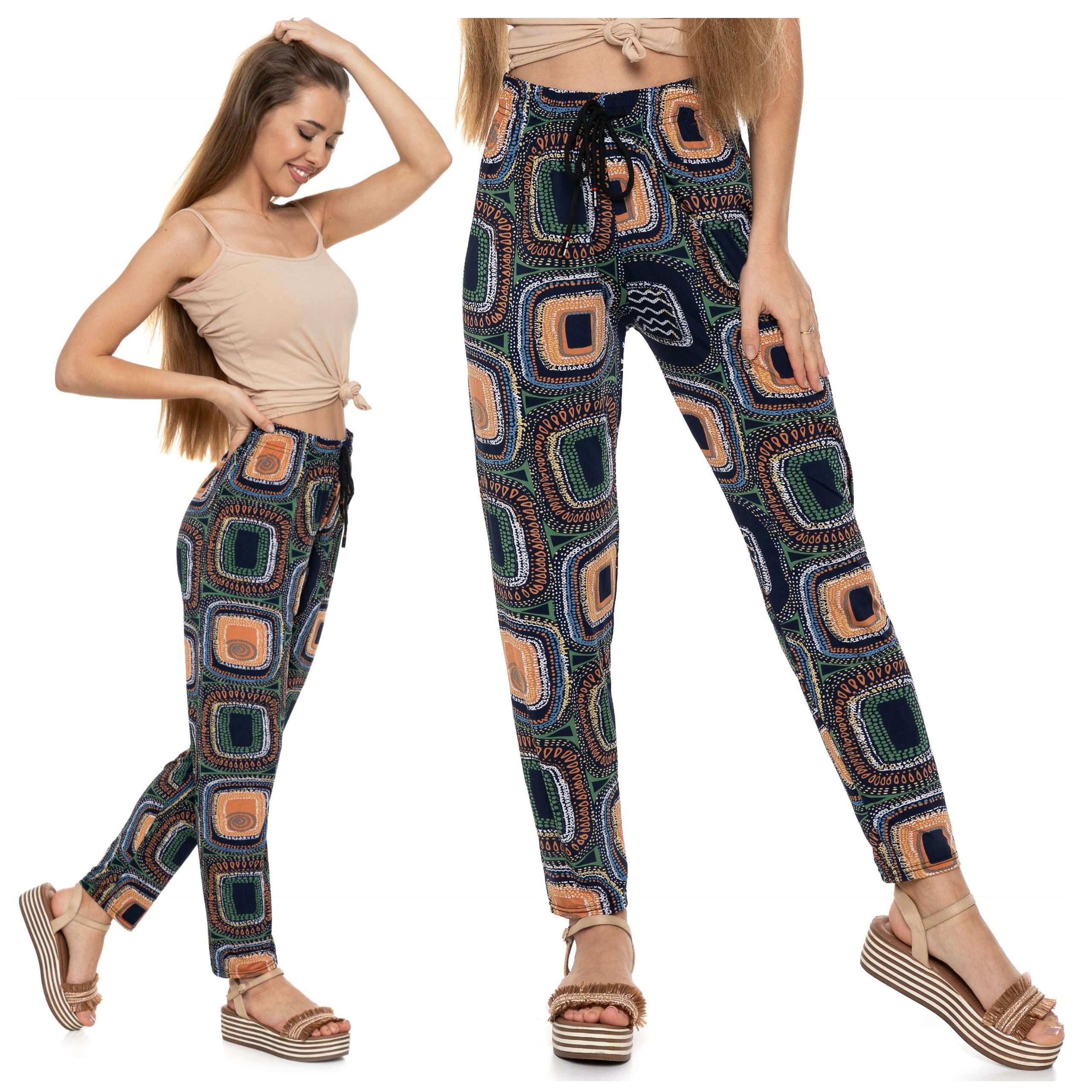 Alladynki Luźne Spodnie Damskie Haremki Proste Nogawki Pumpy XXL MORAJ