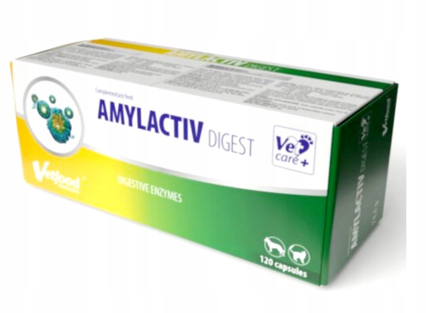 Levně VetFood Amylactiv Digest 120 kapslí pro psy a kočky, trávení