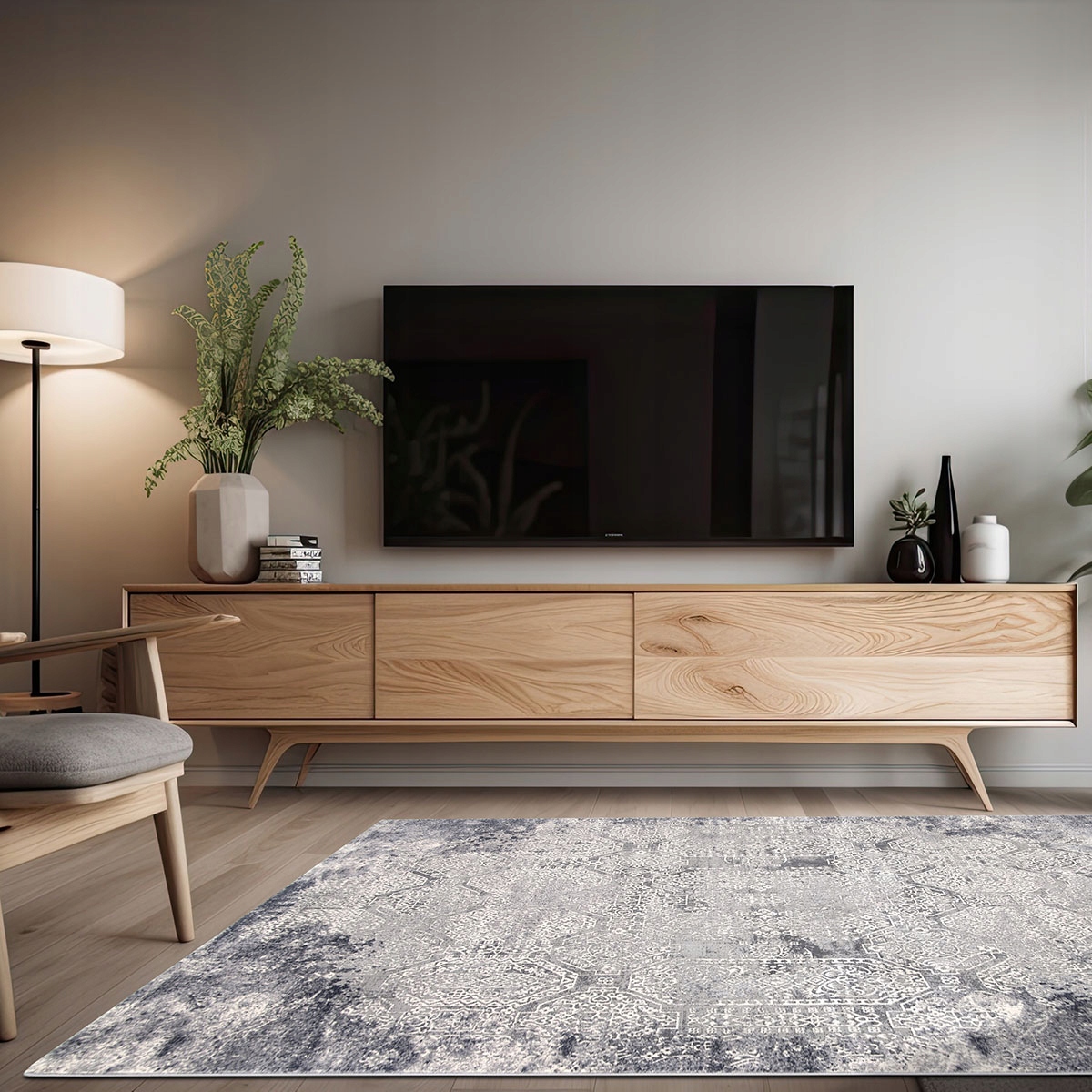 MODNY DYWAN KREMOWY SZARY VALENCIA NOWOCZESNY MIĘKKI DO SALONU 140x200 Stan opakowania oryginalne