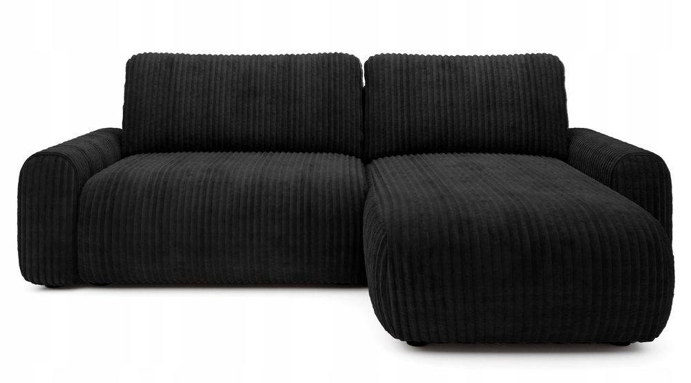 Rohová Sedací Souprava s funkcí spaní Lelu univerzální, černá