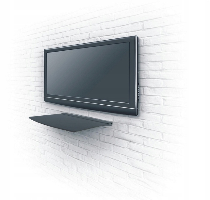 UCHWYT POD TELEWIZOR PÓŁKA ŚCIENNA SZKLANA KONSOLA DEKODER TUNER DVD Model ONE