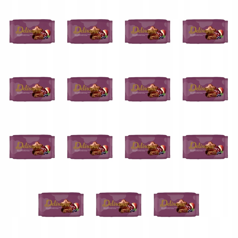 Delisana Pierniki w czekoladzie z nadzieniem wieloowocowym 200g X15