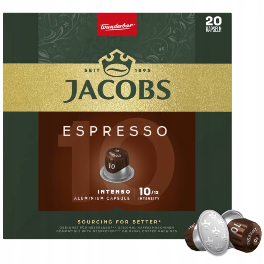 Levně Jacobs Espresso Intenso Káva (20 kapslí)