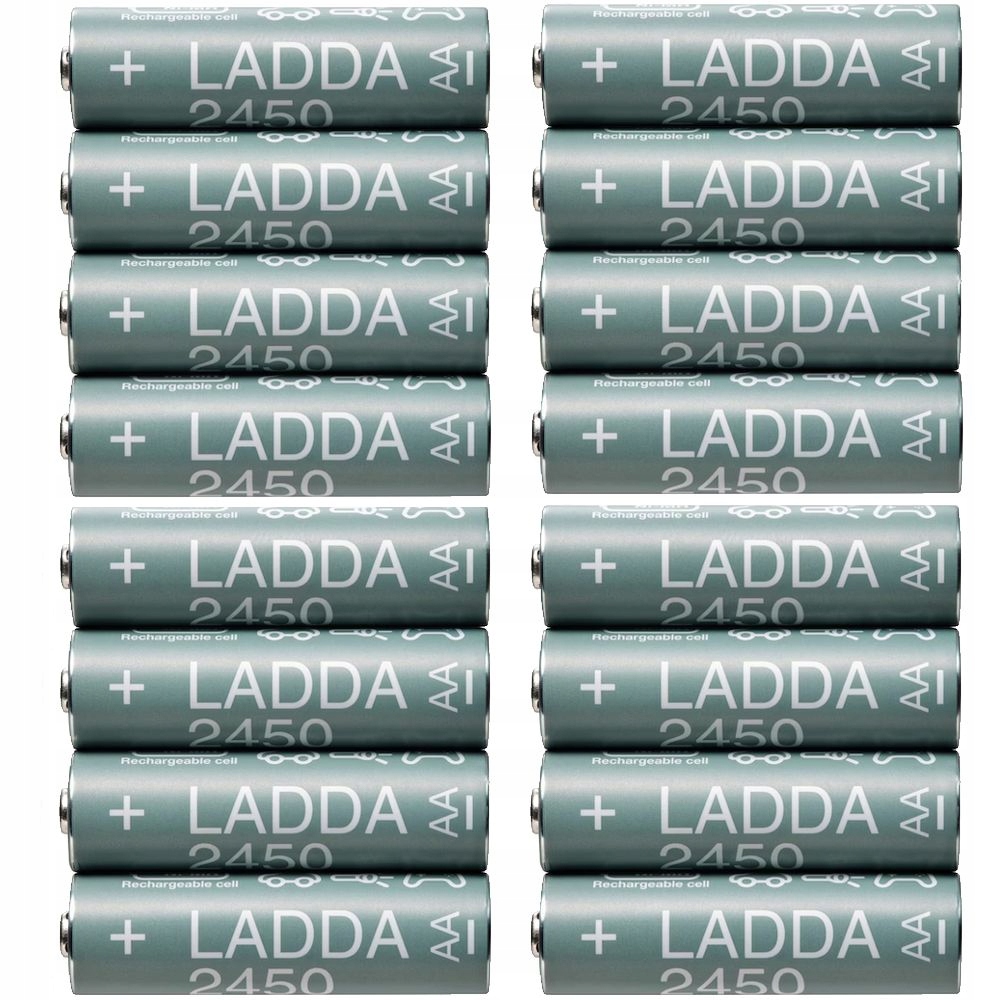 nabíjecí baterie tužkové baterie Ikea Ladda Aa R6 2450mAH 16 ks