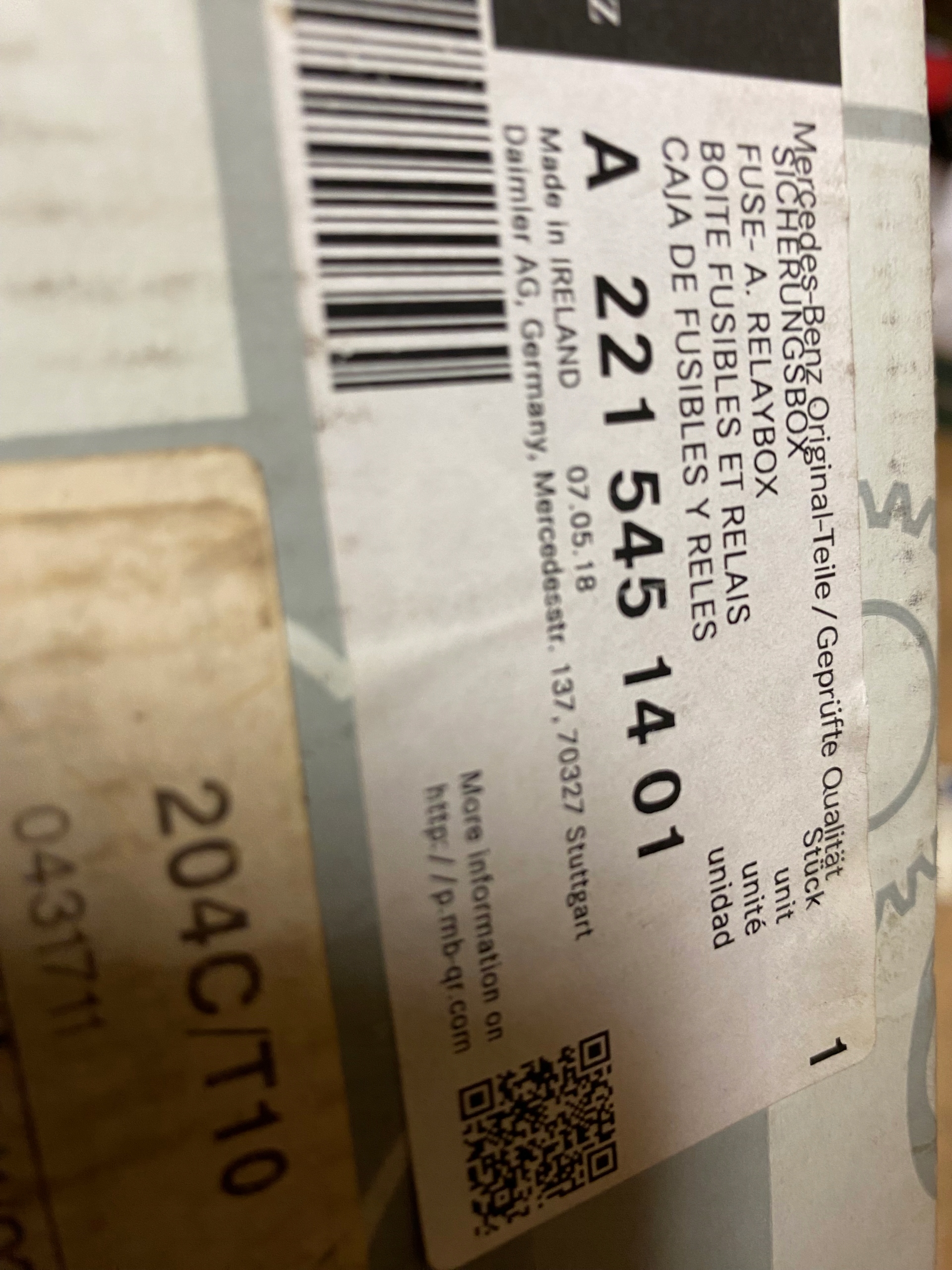 Mercedes S 221 2215451401 Moduł SAM Producent części Mercedes-Benz OE