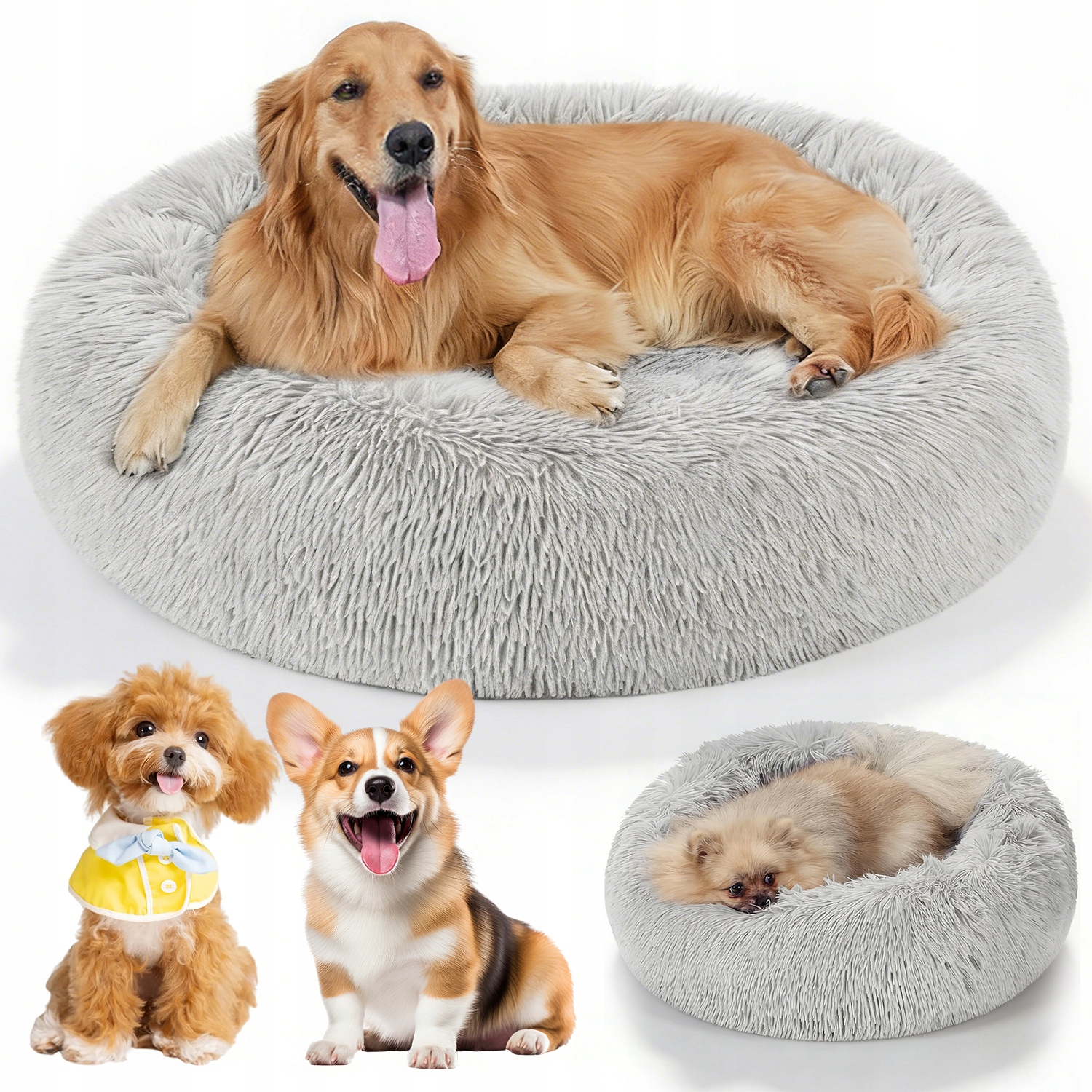 Levně Pelíšek Pro Psa Kočku Kulaté 60X60 Měkká Bavlna Teplá Vysoká Kvalita