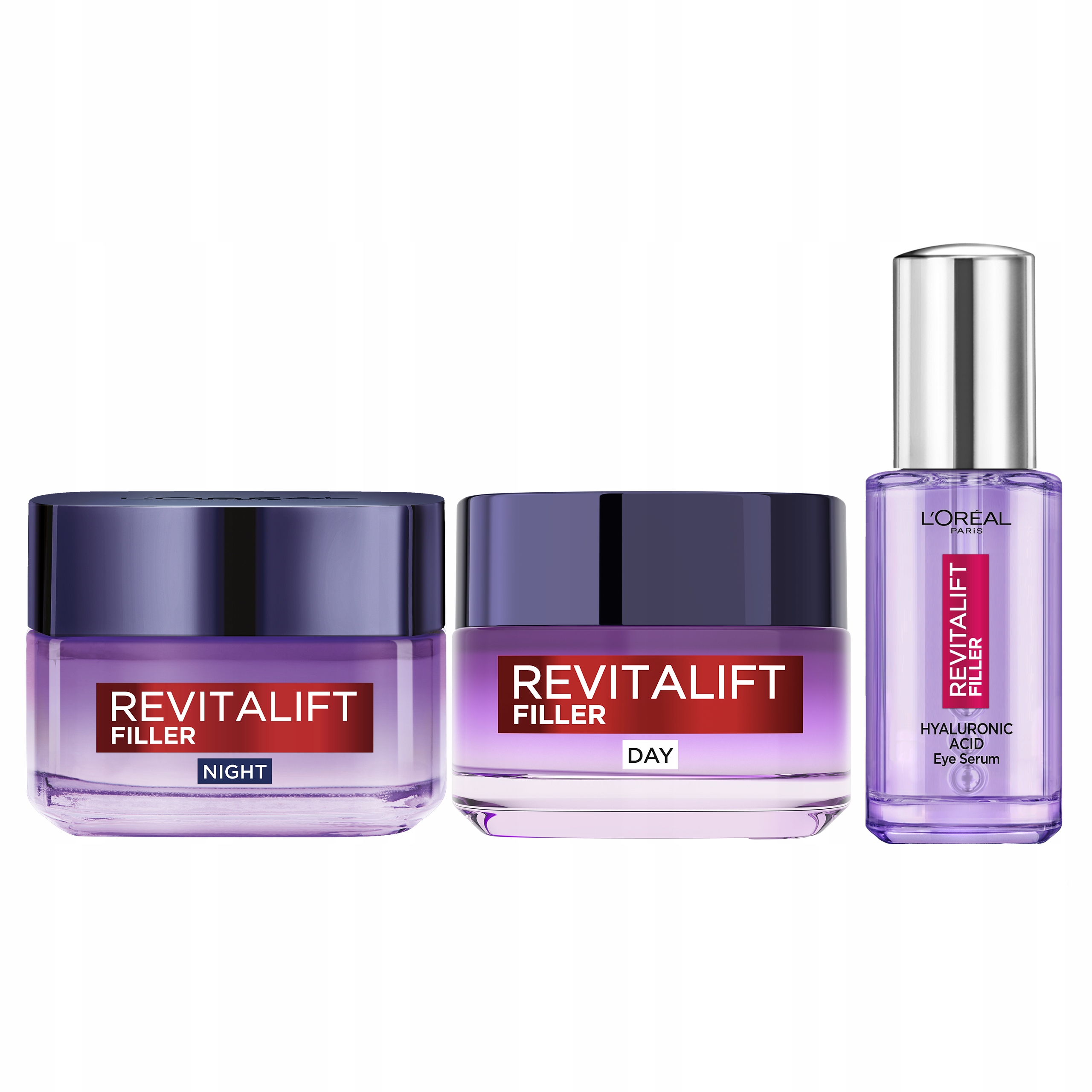Zestaw L'Oréal Revitalift Filler Krem do Twarzy na Dzień i Noc pod Oczy