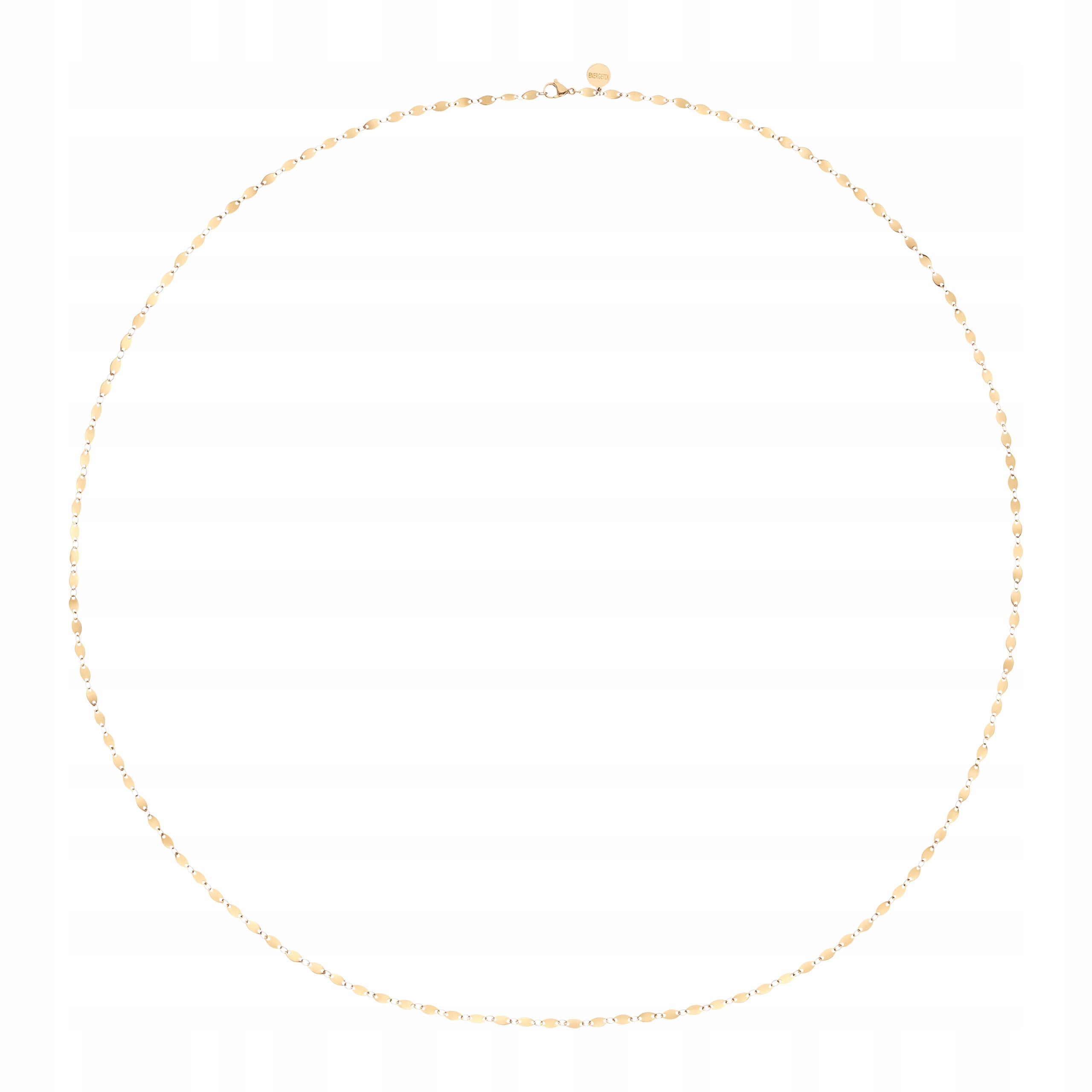 Dlouhý zlatý magnetický náhrdelník s oválnými prvky z oceli