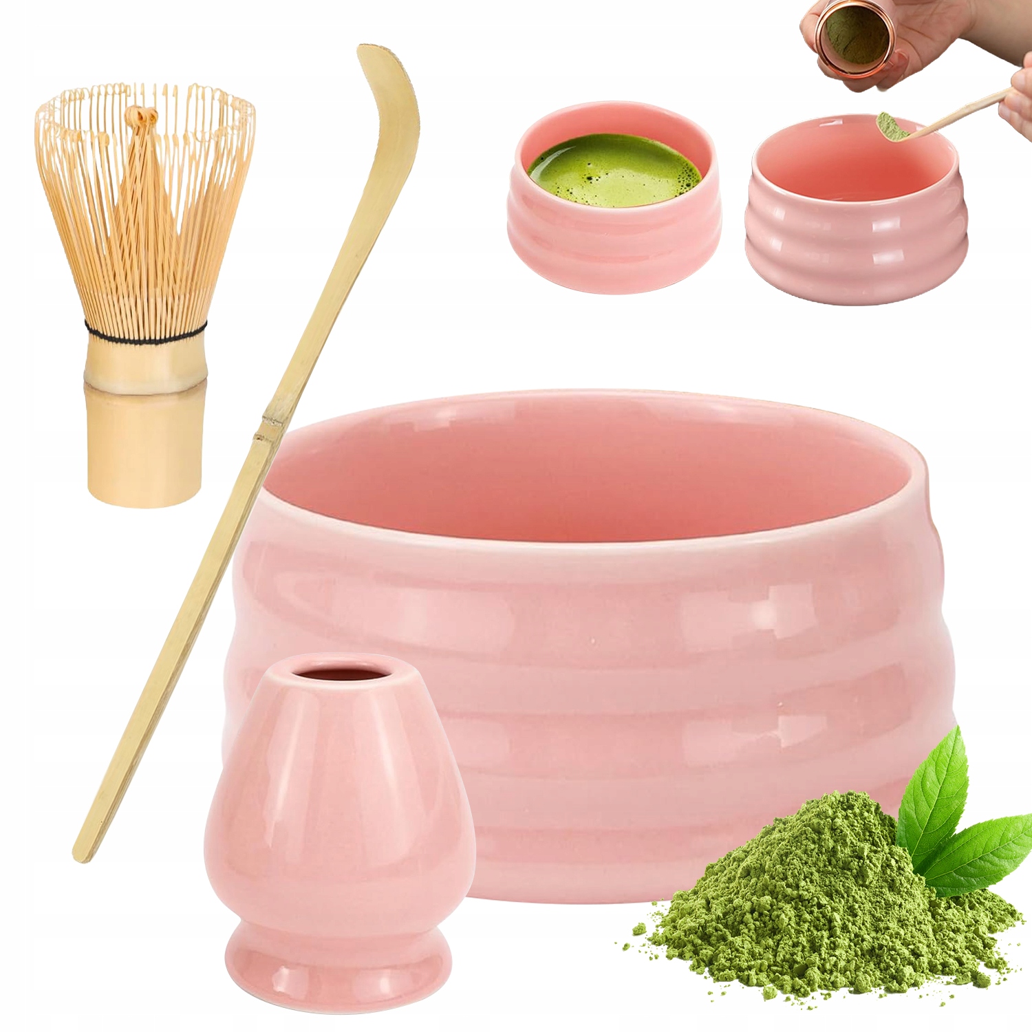 Levně Stylový Matcha Set S Ergonomickou Šlehací Metlou A Stabilní Podložkou