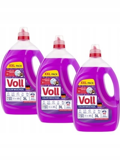 Levně 3x Gel na praní barevného prádla německý De Voll Color 40 praní 3 l
