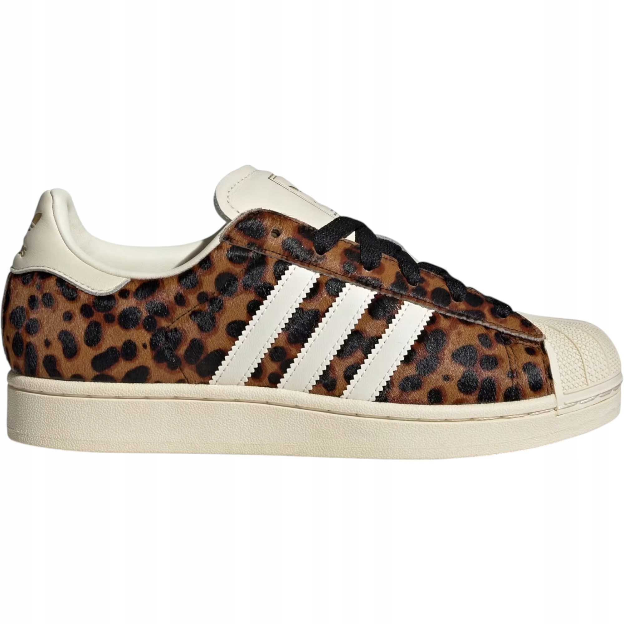 Unisexové boty Adidas Superstar KI0569 hnědé, textilní, retro panterka 39 1/3