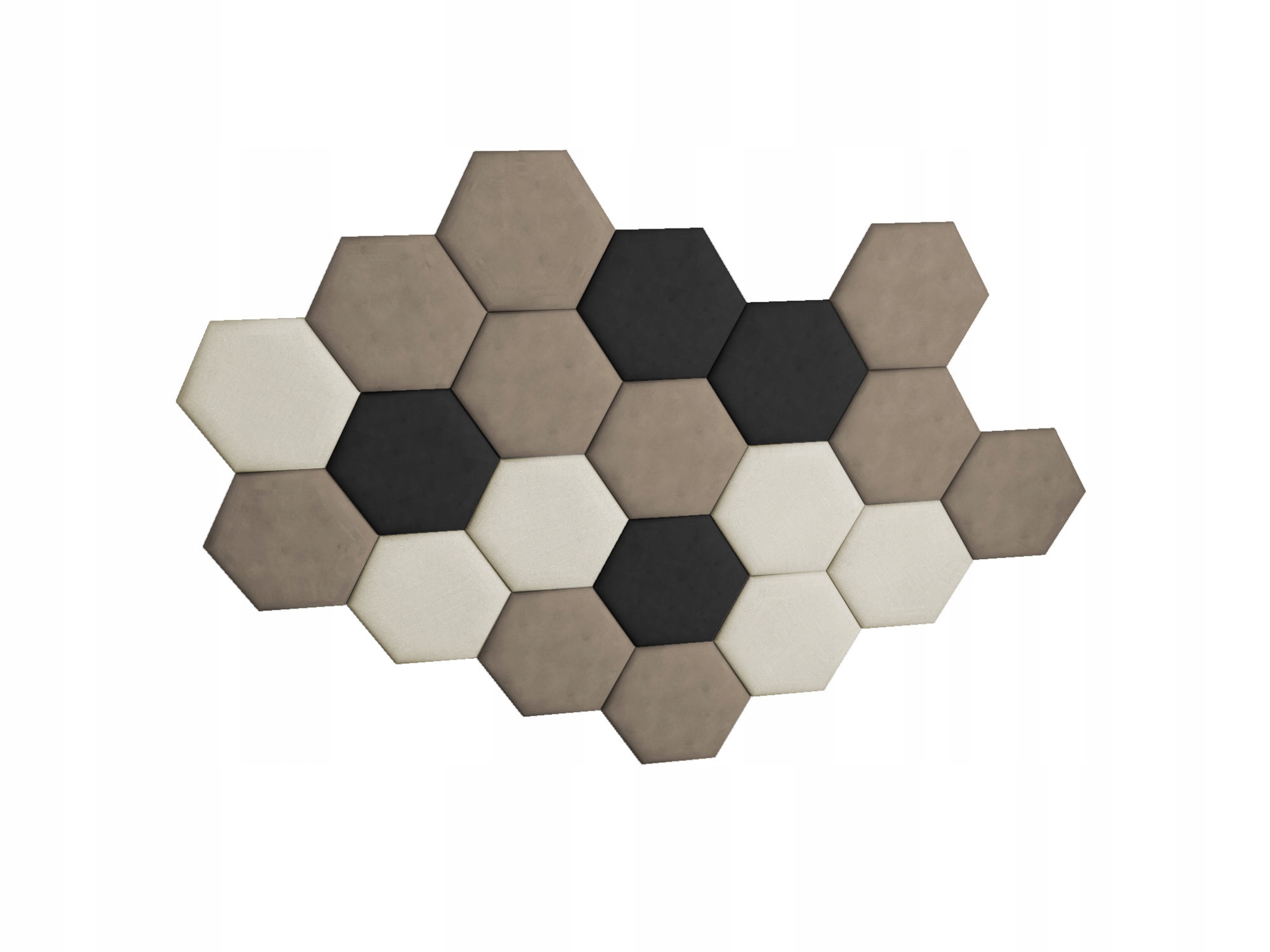 Čalúnené Panely Hexagon 30x26 Včelí Plást S Voštinou Sada 20 Kusov