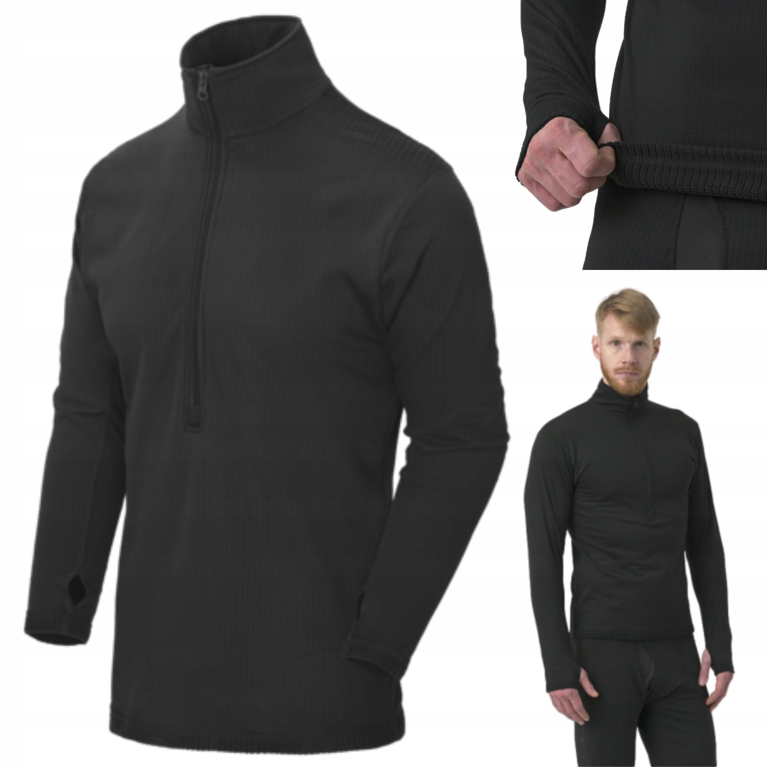 Termoaktivní Prádlo Dlouhý Rukáv Horní Díl Triko Us LVL 2 Černé Polyester L