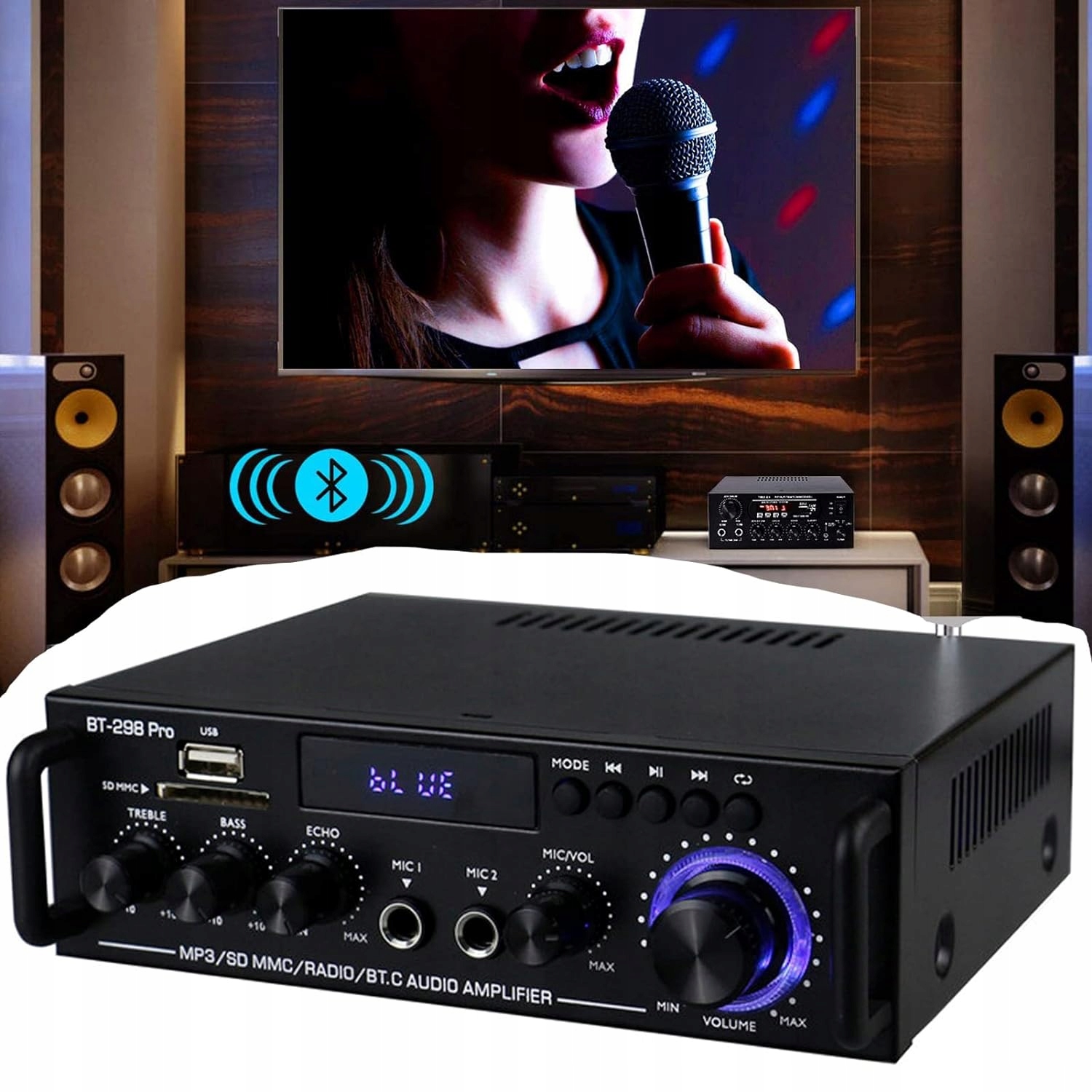 AMPLITUNER WZMACNIACZ BLUETOOTH STEREO GŁOŚNIKÓW Komunikacja Bluetooth