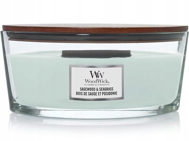 WoodWick Vonná svíčka loď Sagewood & Seagrass 453,6 g