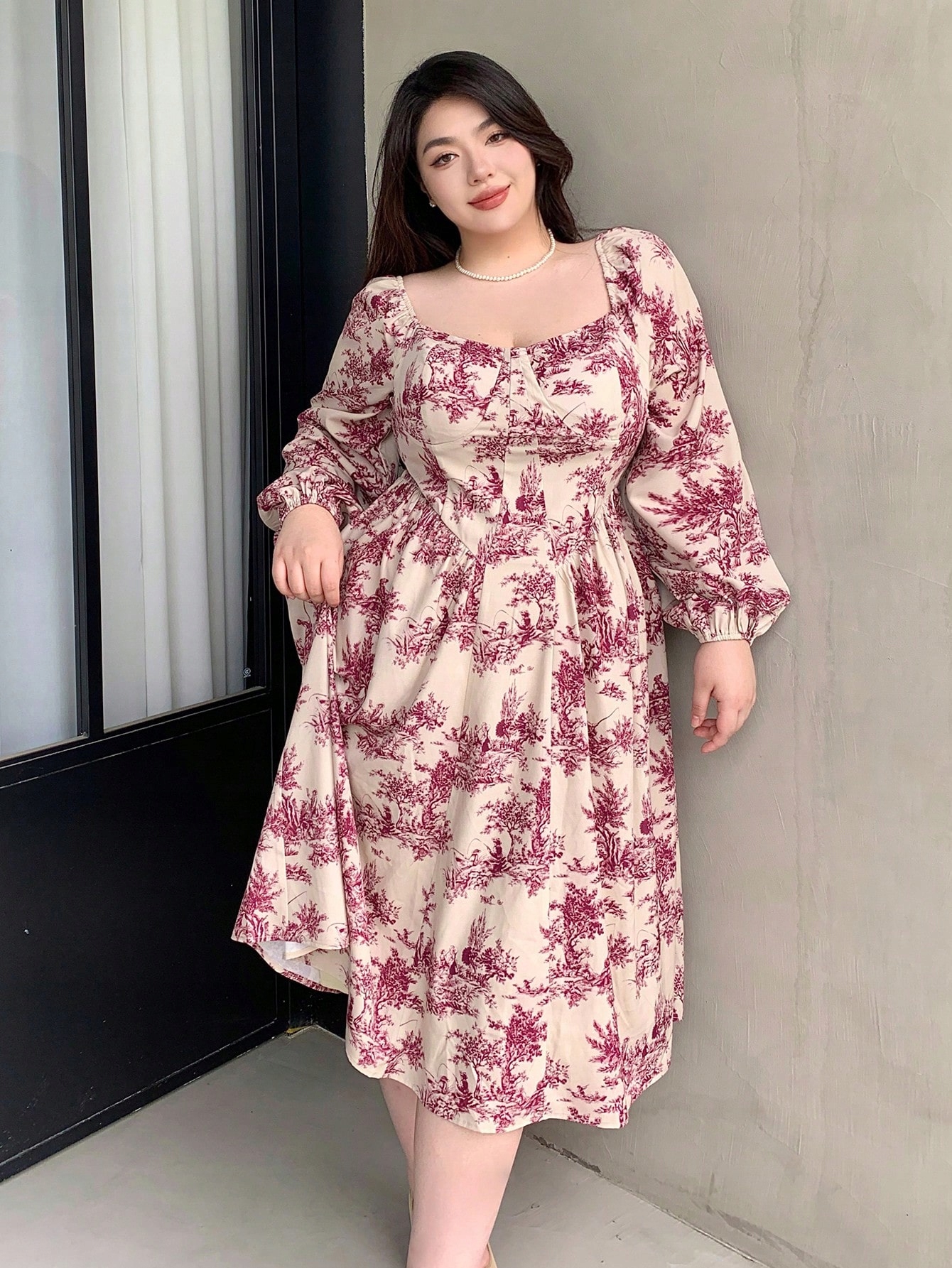 Šaty S Květinami A Bufetovými Rukávy, Koktejlová Dazy, Velikost XL 42