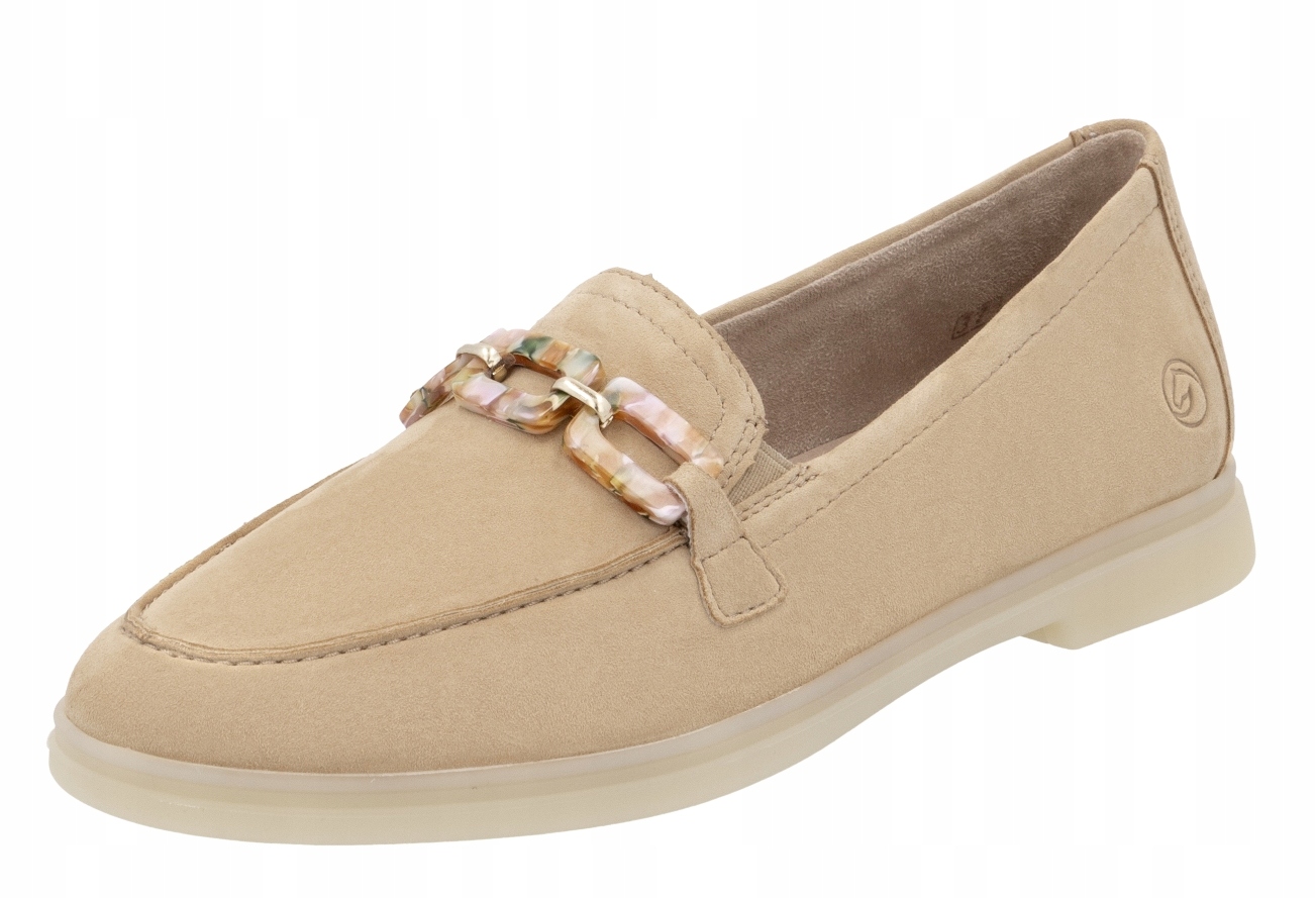 Remonte D2F00-62 vel.40 béžové kožené polobotky dámské mokasíny Rieker