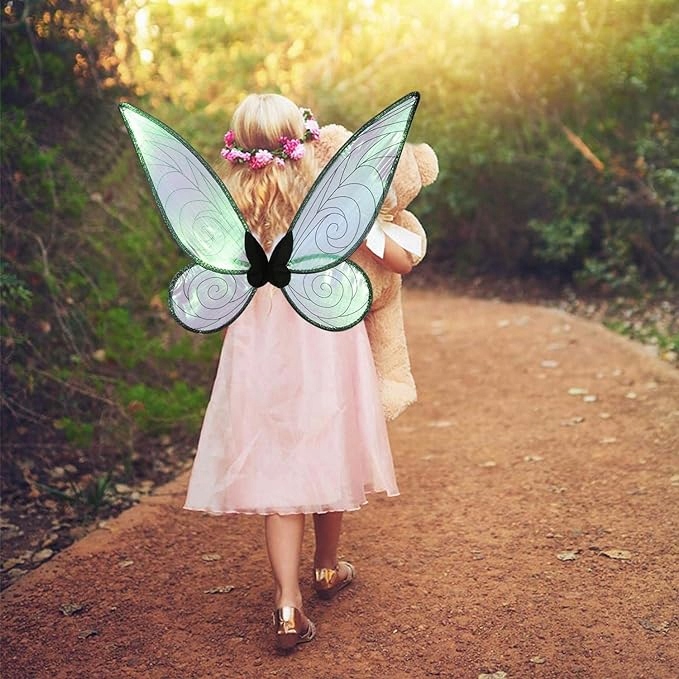 SKRZYDŁA ANIOŁA WRÓŻKI MOTYLA STRÓJ BAJKOWY PRZEBRANIE COSPLAY ZESTAW Okazje uniwersalny