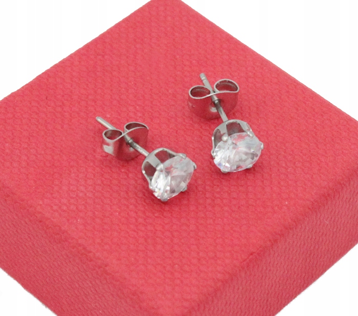 

Kolczyki Srebrne Cyrkonie 7 MM Stal Chirurgiczna