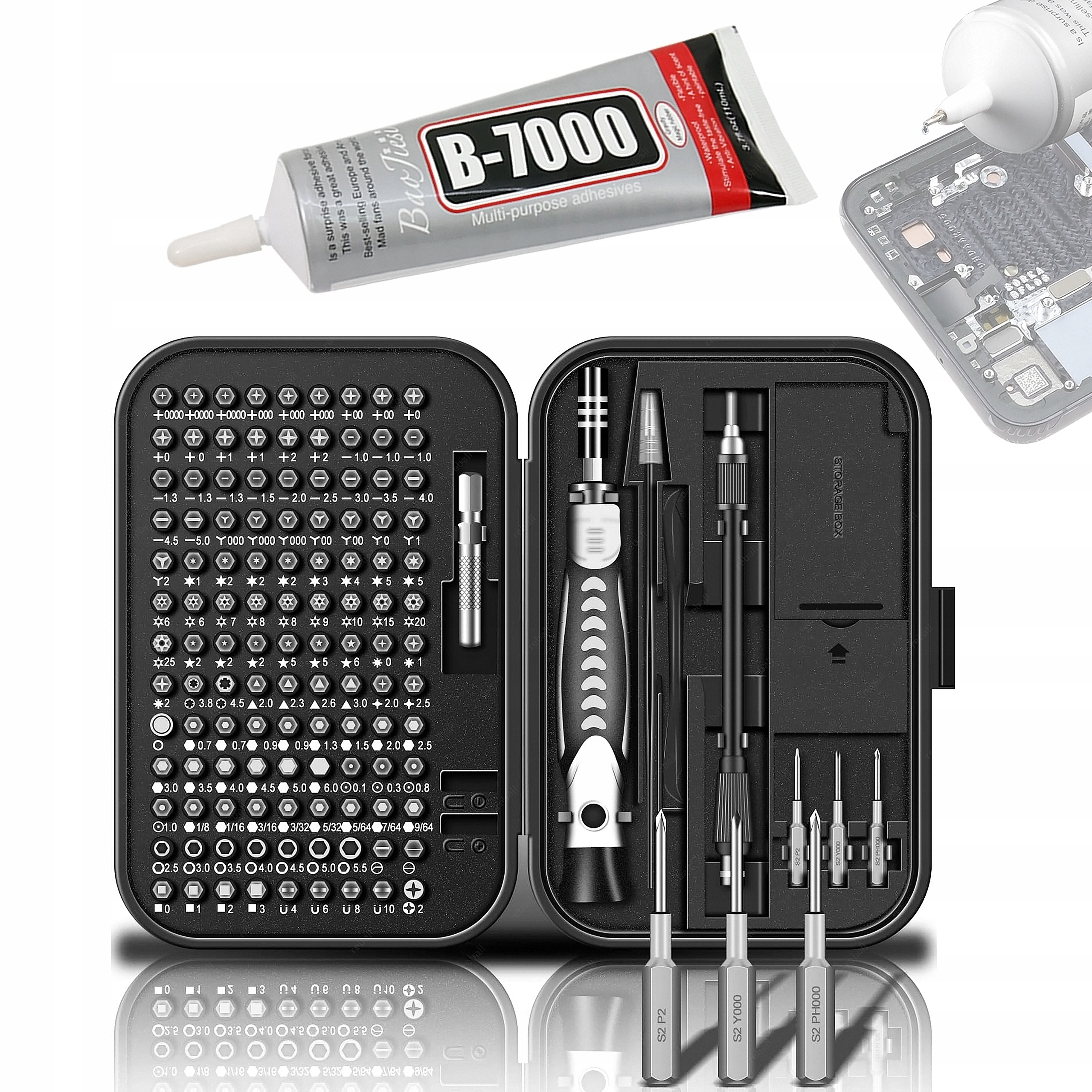 Montážní Lepidlo B7000 110 ml Sada 130 Nástrojů Pro Výměnu Rychlé Obrazovky