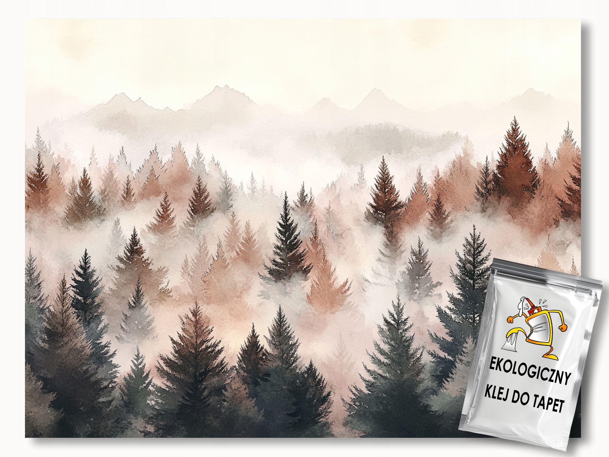 Fototapeta Flizelina Krajina Hory Les Stromy Podzim Mlha 208x146 130g