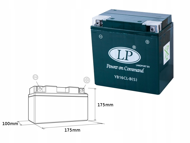 Landport Batéria YB16CLB (s) (ms LB16CL-B (s)) 12V 19AH 176X101X176 Bezo