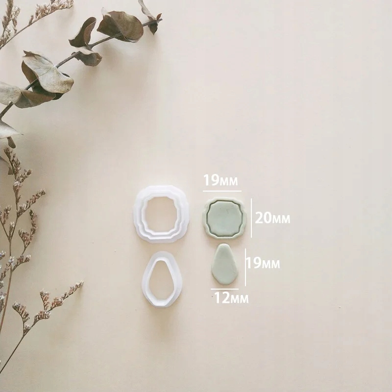 Soft Pottery Earrings Cutting Mold Heart Rainvow Irregular Geometric Shape Rodzaj Rękodzieło