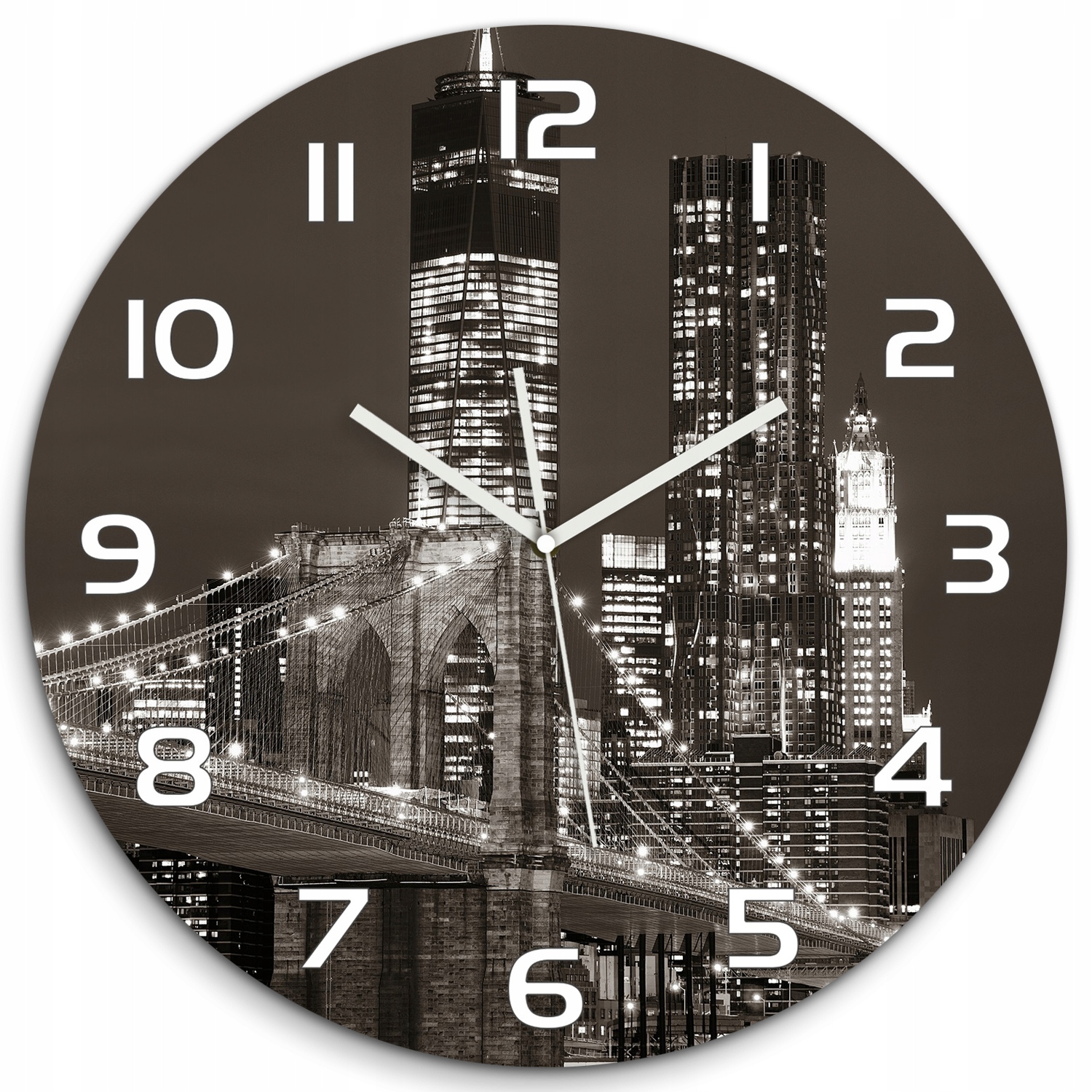 

Cichy szklany zegar Manhattan Nowy Jork fi 60 cm