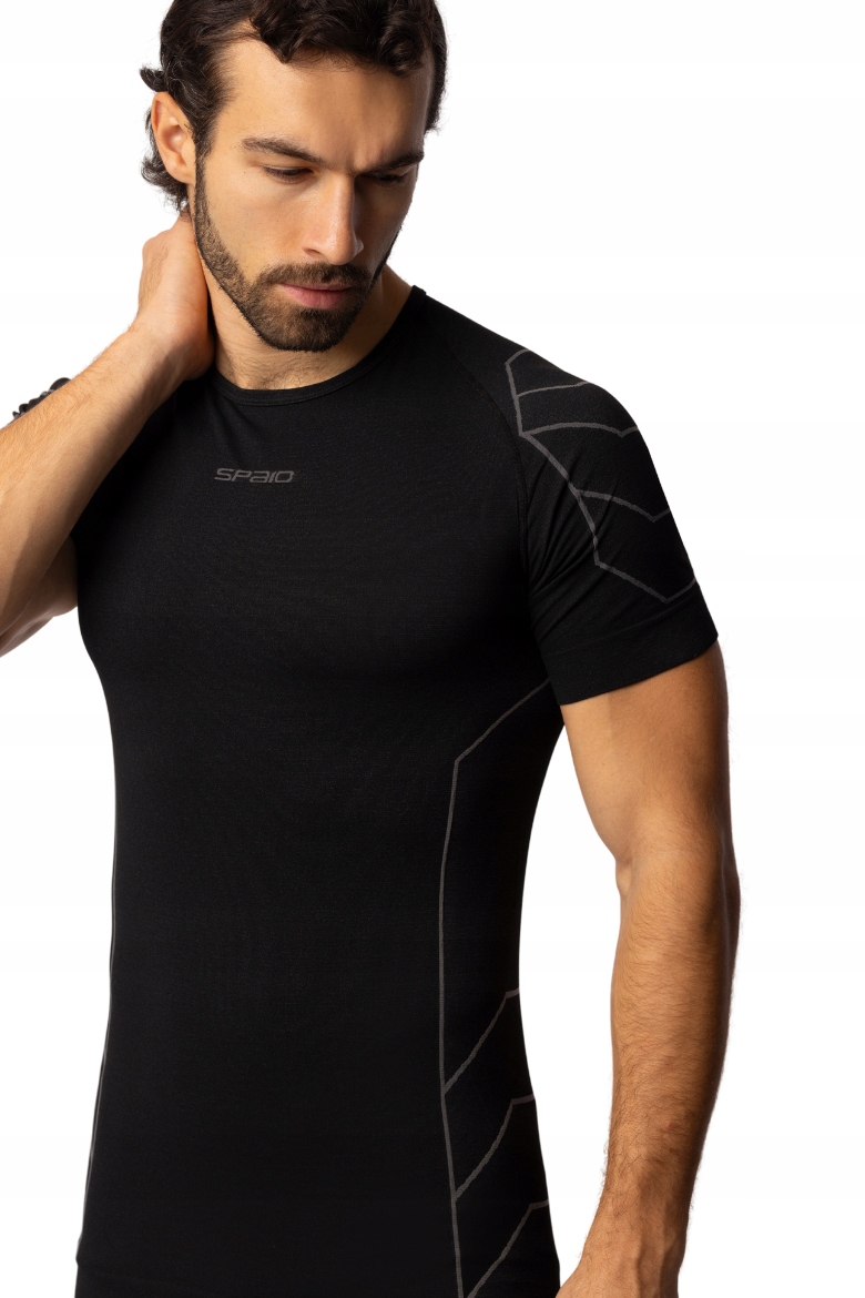 Koszulka termoaktywna krótki rękaw SPAIO Rapid motocykl czarna szara XL Numer katalogowy producenta 050010081-050014-XL