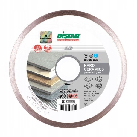 

Tarcza Diamentowa Distar 200x1,6x10x25,4 Hard Cera