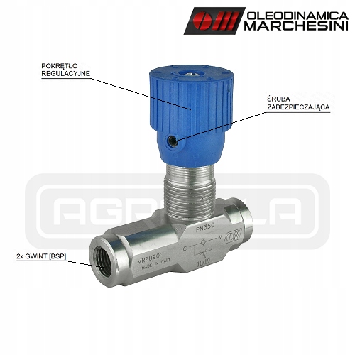 ZAWÓR HYDRAULICZNY DŁAWIĄCY W 1-STR VRFU 3/8 30L OLEODINAMICA MARCHESINI Numer katalogowy części A1.35.03.010