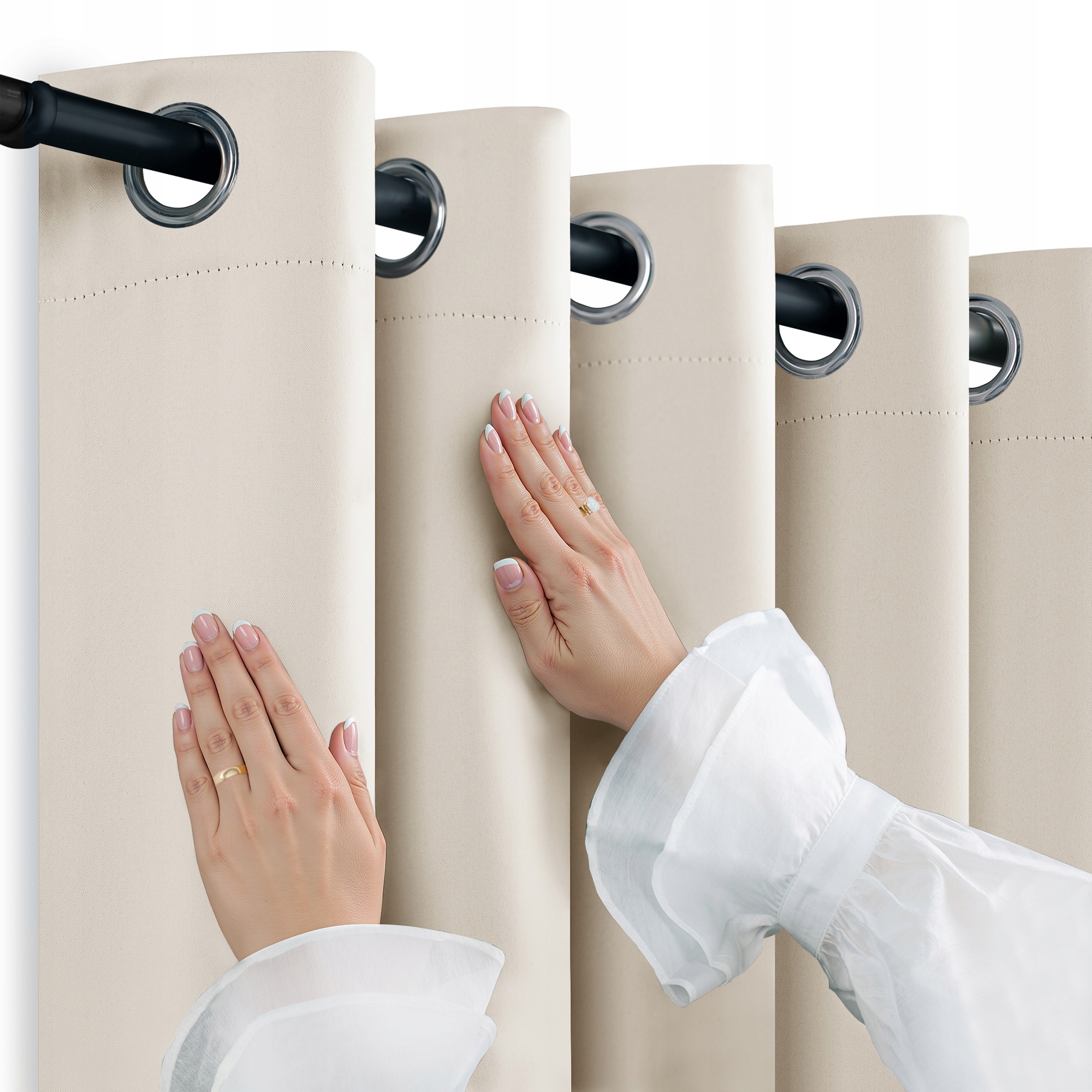 Filumi Závěs 95% blackout hustá vazba oka teplá béžová 230x350