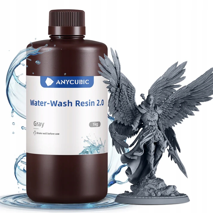 Żywica Uv Anycubic Water Washable 2.0 Grey Szary 1 kg 1l Do Drukarki 3D