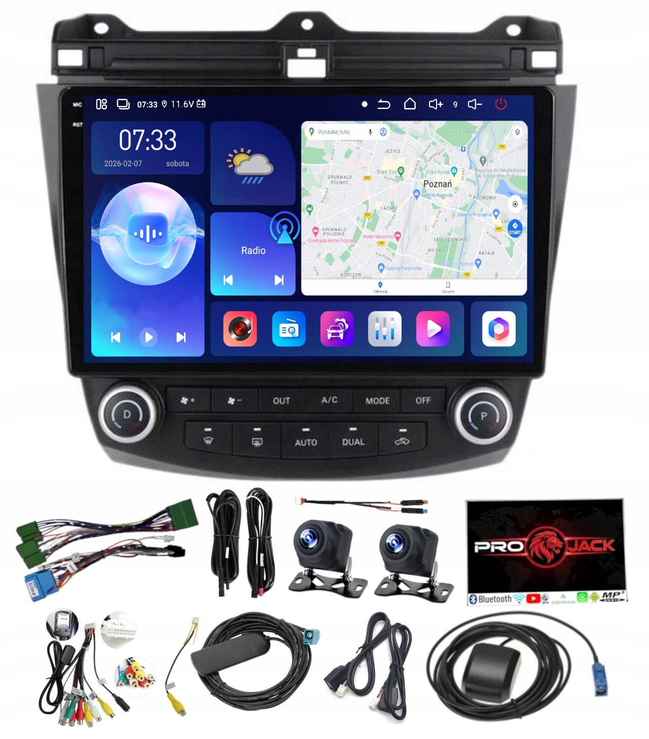 Rádio Navigácia Carplay Gps Android Honda Accord 2002-08 6GB 128GB Sim