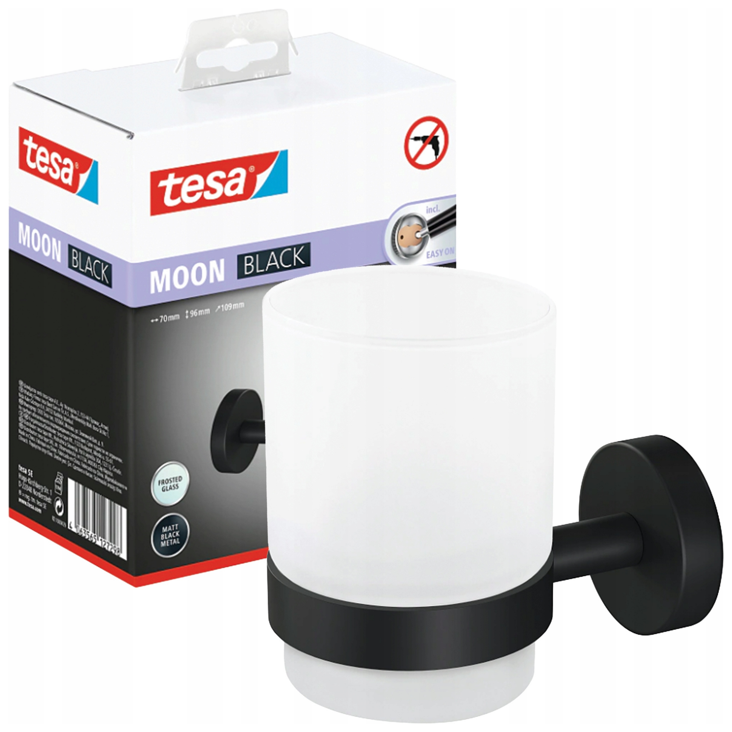 Tesa Moon Koupelnový držák na zubní kartáčky, hrnek Bez Vrtání