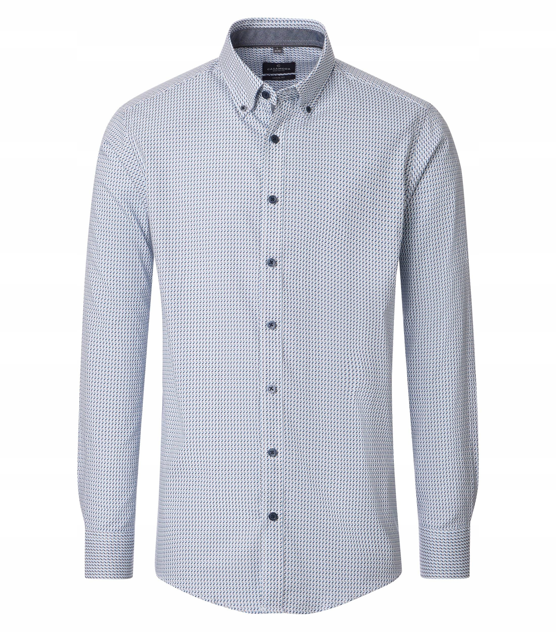 Redmond Velké Rozměry Ležérní Košile Modrá Dlouhý Rukáv 4XL 162 cm