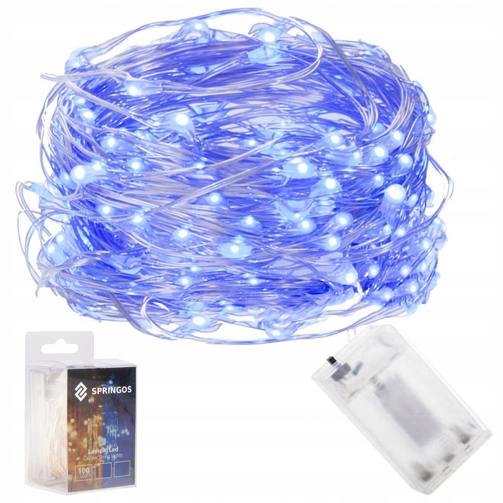 

Lampki choinkowe druciki 100 Led niebieskie