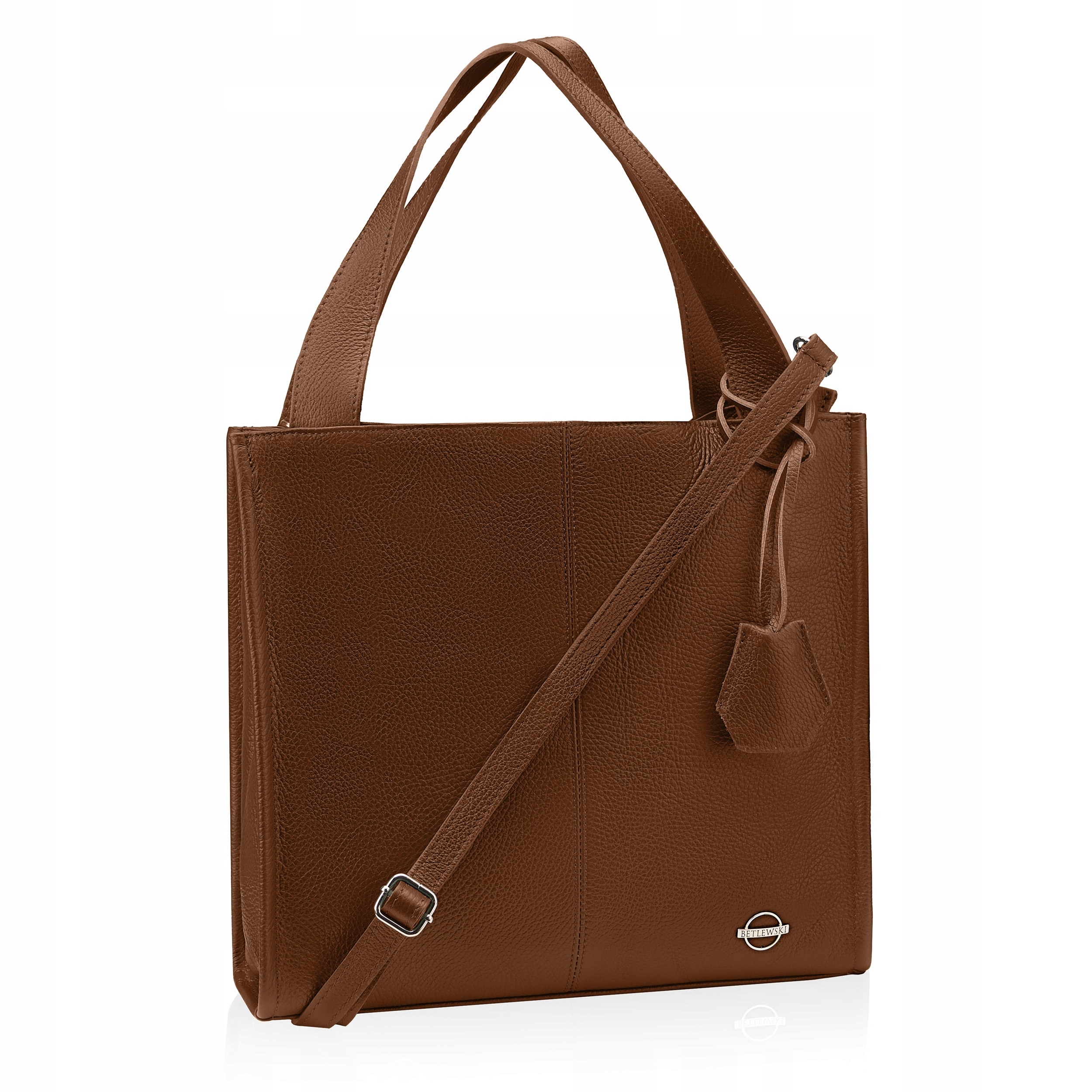 Betlewski Dámská kabelka z přírodní kůže, prostorná, prostorná a módní