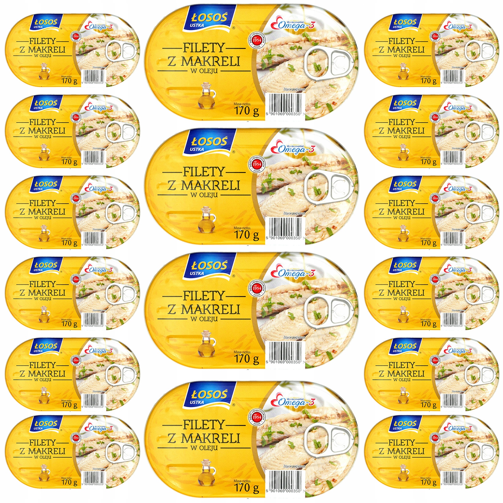 Filety Z Makreli w oleju w puszce zestaw 16 x 170g