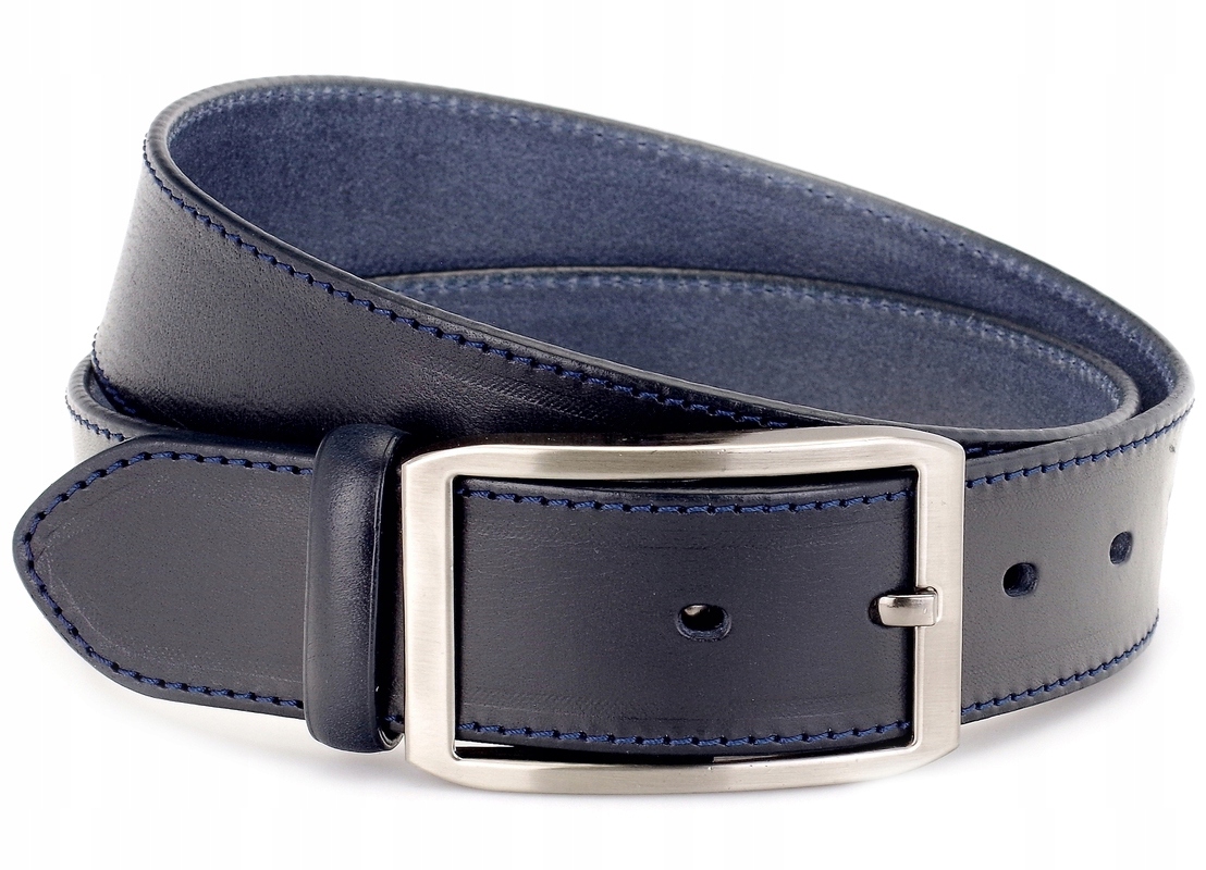 

Damski Pasek Skórzany 4cm Skóra Granat Klasyk E