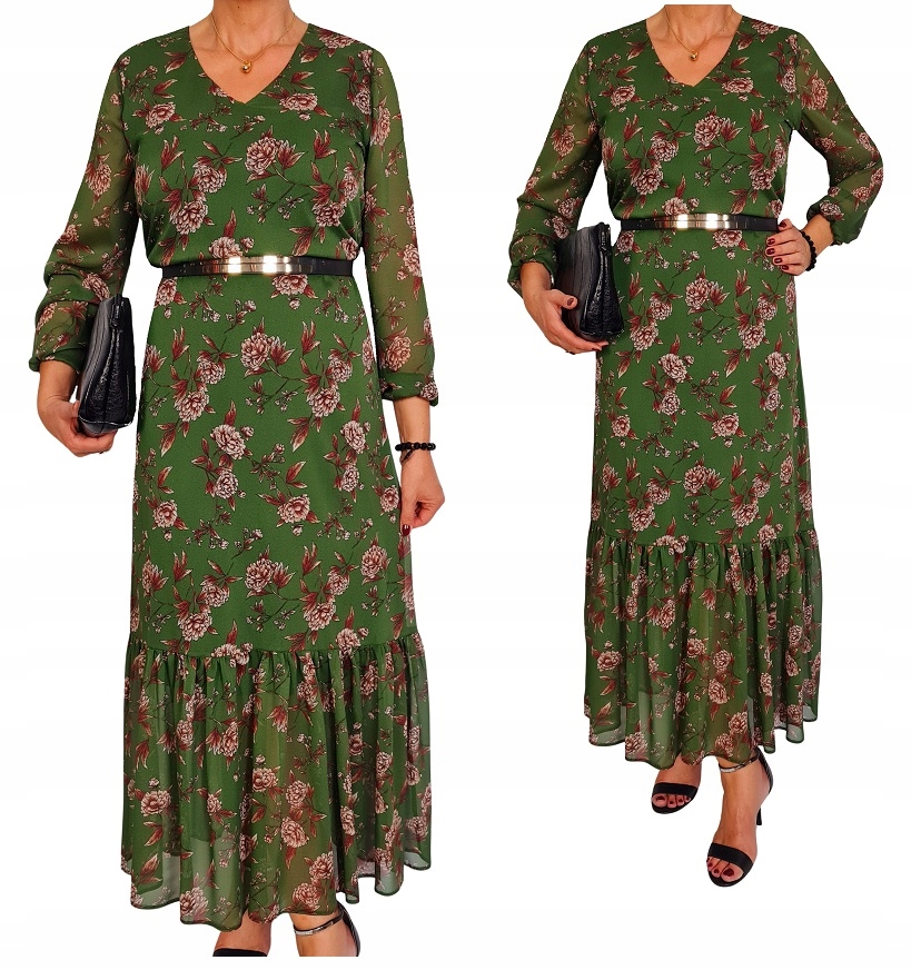 Šaty luxusní zelená svatební hostina akce na podzim 42 44 46 48 50 52 54 56