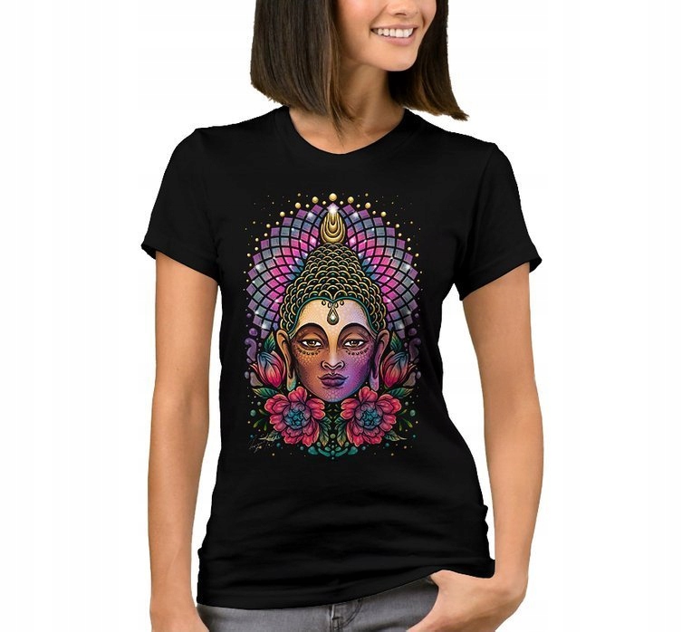 

Bluzka z Nadrukiem Yoga Joga Fitness Budda M