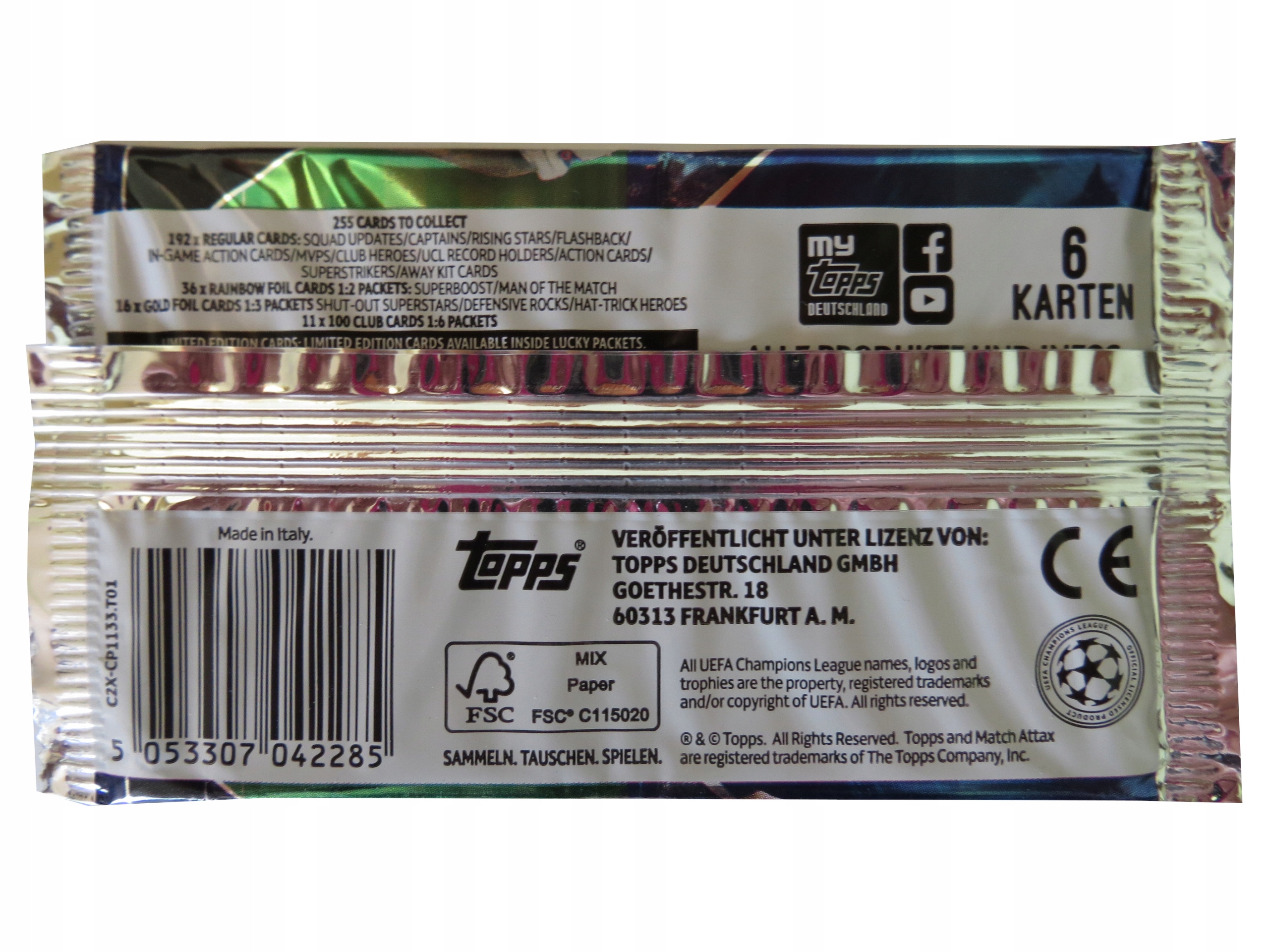 TOPPS CHAMPIONS LEAGUE 2019/2020 SASZETKA EXTRA Liczba sztuk 1 szt.