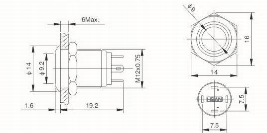 Przełącznik reset PBW-12B OFF-(ON) zielony Producent ElektronikSC